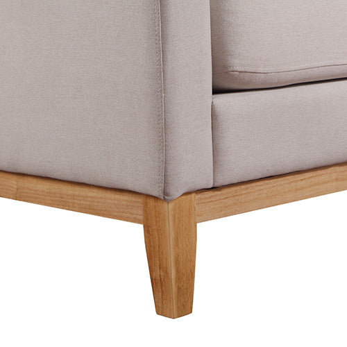 Armchair in Beige Colour Lounge Accent Chair Upholstered Fabric with Wooden leg freeshipping - Awezingly