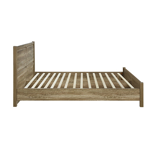 King Size Bed Frame Natural Wood like MDF in Oak Colour Does not apply