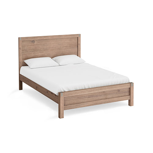 Bed Frame King Size in Solid Wood Veneered Acacia Bedroom Timber Slat in Oak Artiss