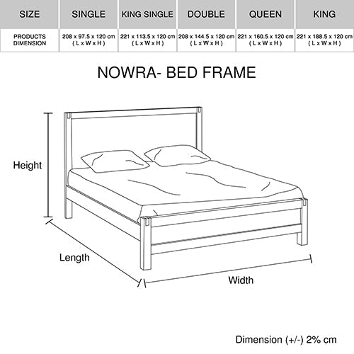Bed Frame King Size in Solid Wood Veneered Acacia Bedroom Timber Slat in Oak Artiss