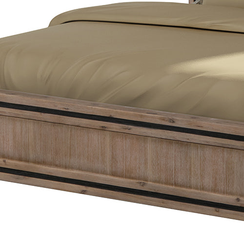 Queen Size Silver Brush Bed Frame in Acacia Wood Construction Artiss