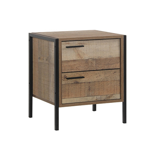 Bedside Table 2 drawers Night Stand Particle Board Construction in Oak Colour freeshipping - Awezingly