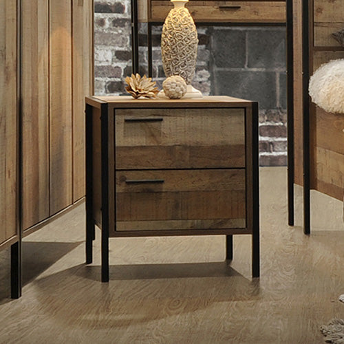 Bedside Table 2 drawers Night Stand Particle Board Construction in Oak Colour freeshipping - Awezingly
