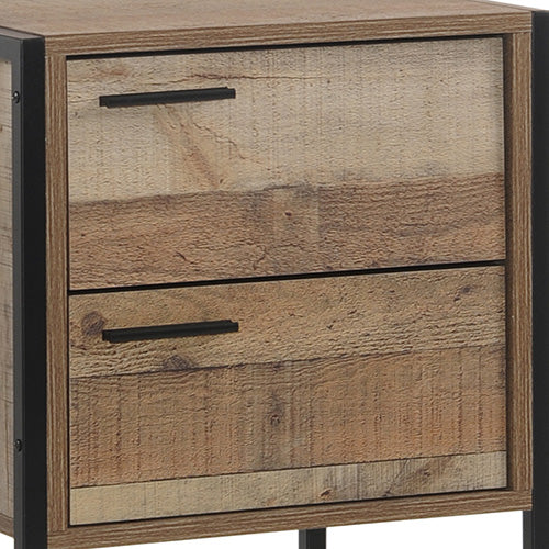 Bedside Table 2 drawers Night Stand Particle Board Construction in Oak Colour freeshipping - Awezingly