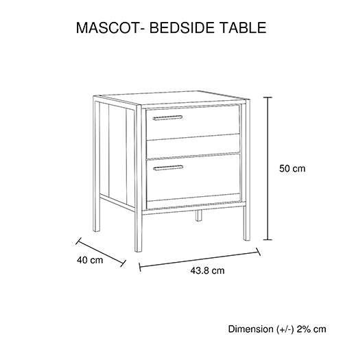 Bedside Table 2 drawers Night Stand Particle Board Construction in Oak Colour freeshipping - Awezingly