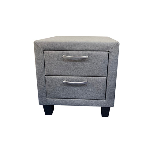 Bedside Table 2 drawers Night Stand Upholstery Fabric Storage in Light Grey Colour freeshipping - Awezingly