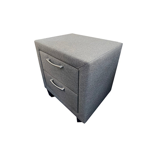 Bedside Table 2 drawers Night Stand Upholstery Fabric Storage in Light Grey Colour freeshipping - Awezingly