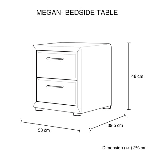 Bedside Table 2 drawers Night Stand Upholstery Fabric Storage in Light Grey Colour freeshipping - Awezingly
