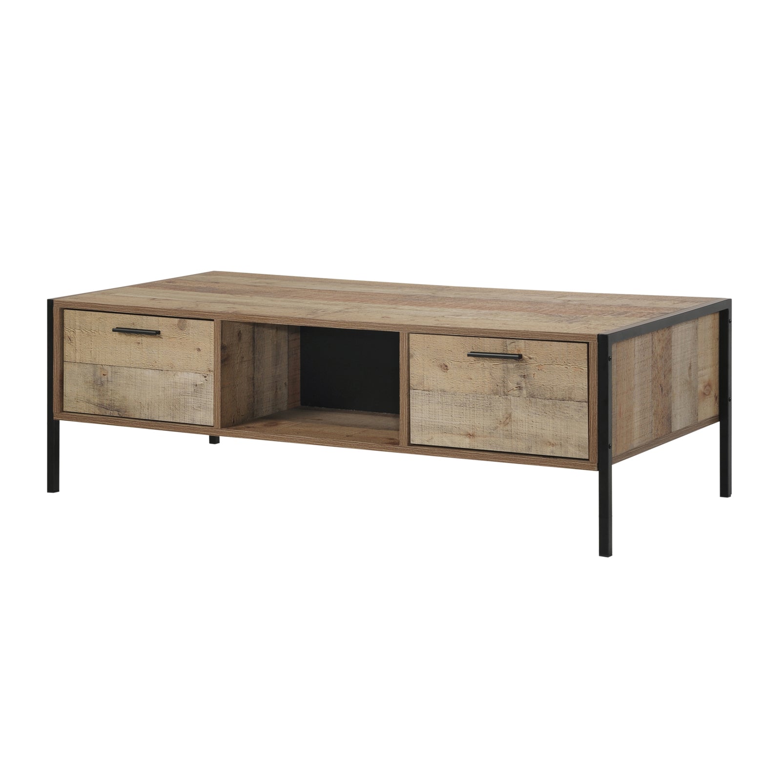 Coffee Table 2 Drawers Particle Board Storage in Oak Colour Does not apply