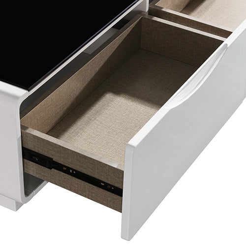 Coffee Table High Gloss Finish MDF Black & White Colour with 2 Drawers Storage freeshipping - Awezingly