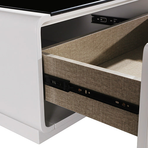 Coffee Table High Gloss Finish MDF Black & White Colour with 2 Drawers Storage freeshipping - Awezingly