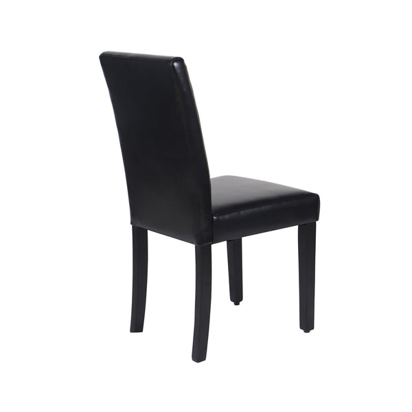 2x Wooden Frame Black Leatherette Dining Chairs with Solid Pine Legs Does not apply