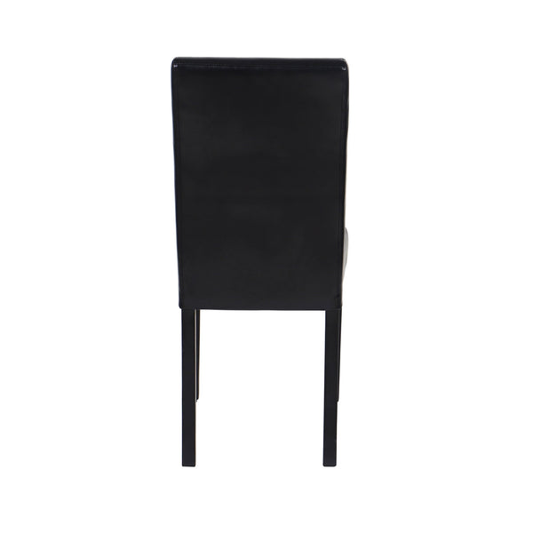 2x Wooden Frame Black Leatherette Dining Chairs with Solid Pine Legs Does not apply