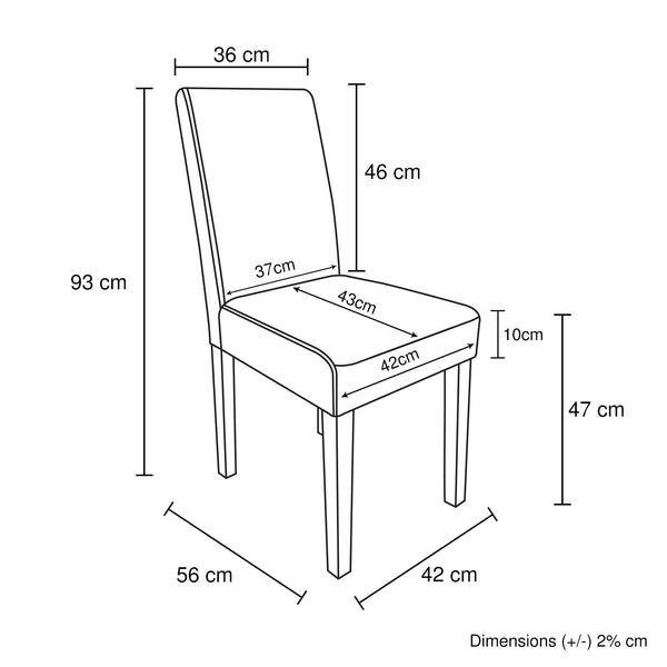 2x Wooden Frame Brown Leatherette Dining Chairs with Solid Pine Legs Does not apply