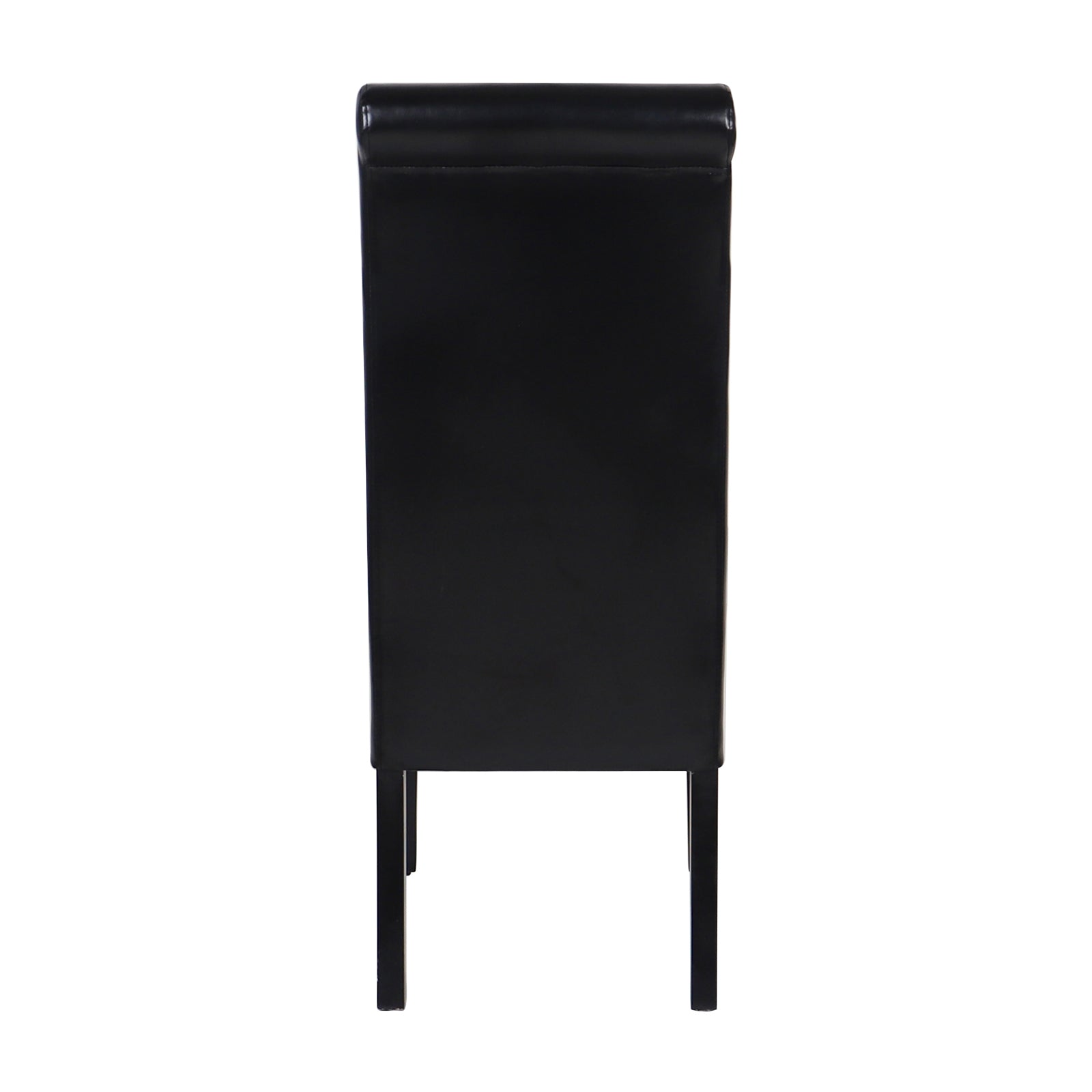 2x Wooden Frame Black Leatherette Dining Chairs with Solid Pine Legs Does not apply