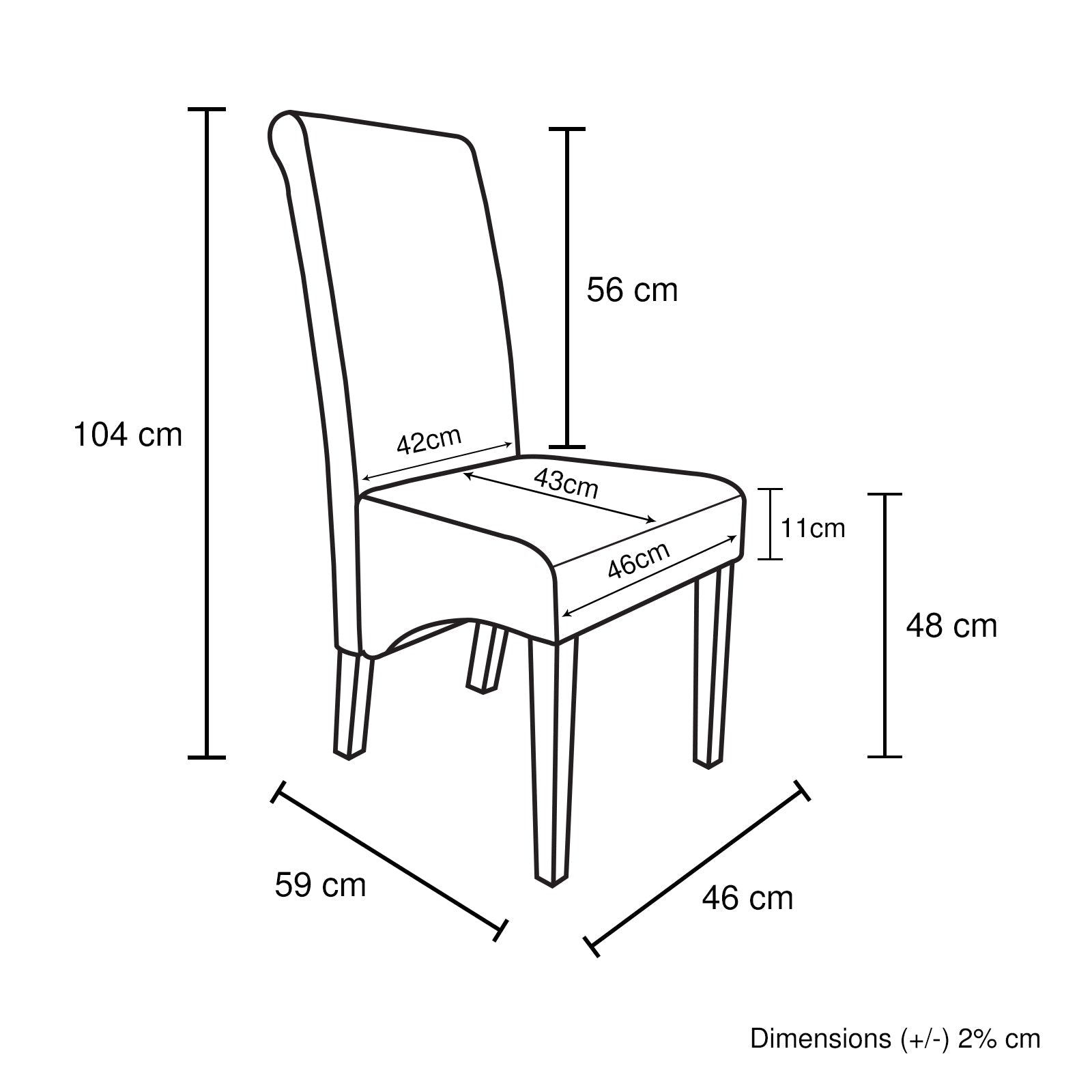 2x Wooden Frame Black Leatherette Dining Chairs with Solid Pine Legs Does not apply