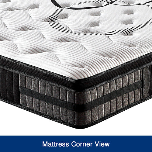 Queen Mattress in Gel Memory Foam Pocket Coil Medium Firm Bed 34cm Thick Does not apply
