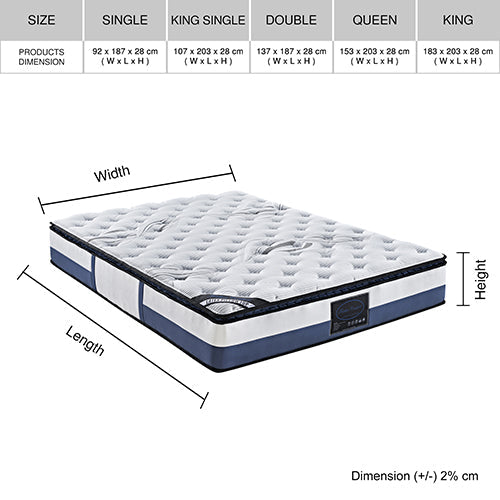 Double Mattress Latex Pillow Top Pocket Spring Foam Medium Firm Bed Does not apply