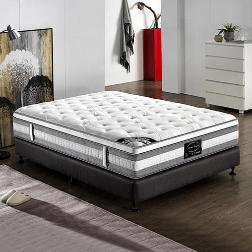 Mattress Euro Top King Single Size Pocket Spring Coil with Knitted Fabric Medium Firm 34cm Thick Eurotop