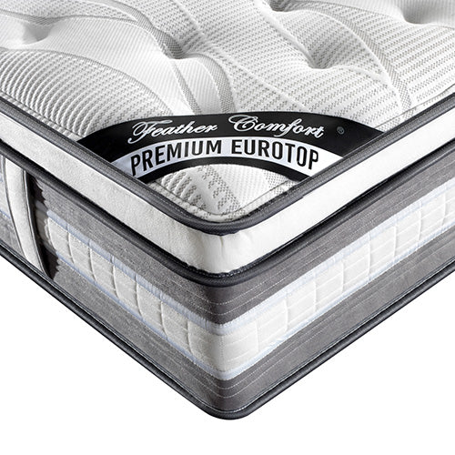 Mattress Euro Top King Single Size Pocket Spring Coil with Knitted Fabric Medium Firm 34cm Thick Eurotop