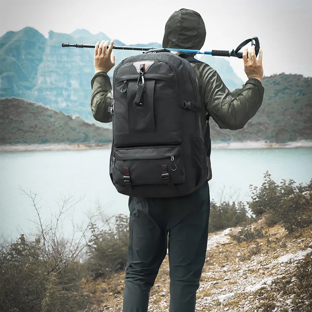60L Travel Boarding Backpack Outdoor Trekking Luggage Hiking Camping Rucksack Large Capacity Storage Backpack(Black) Does not apply