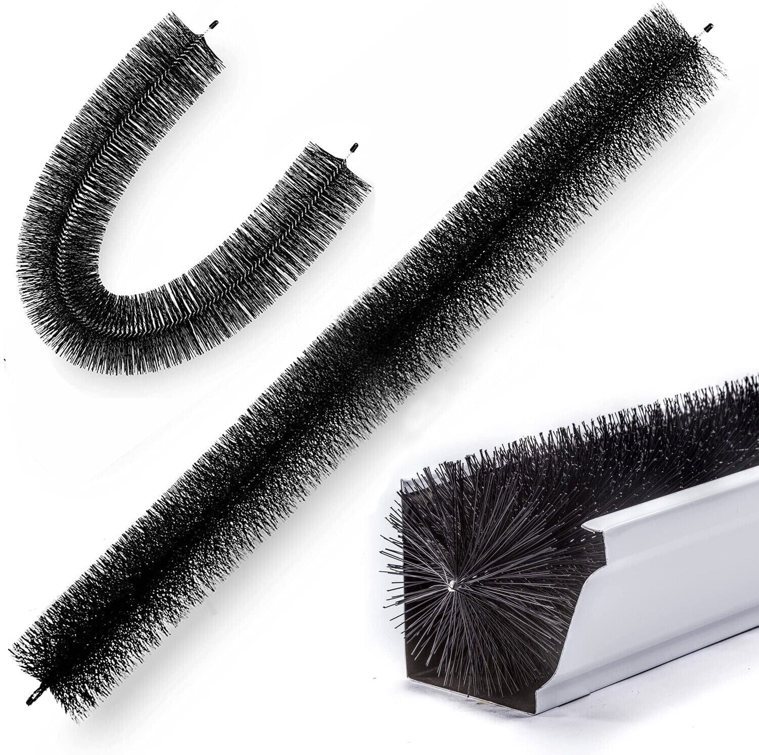 98x10cm 12x Gutter Brush Roof Leaf Guard Heavy Duty Twigs Filter Home Garden Does not apply
