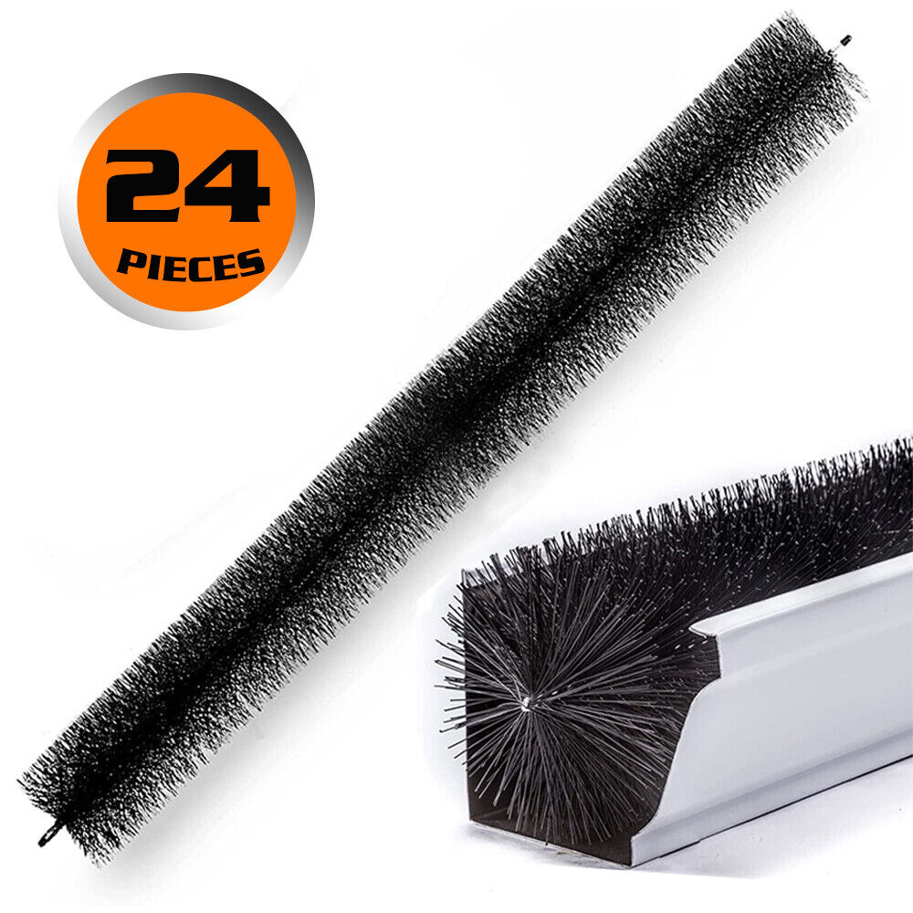 98x10cm 24Pc Gutter Brush Roof Leaf Guard Heavy Duty Twigs Filter Home Garden Does not apply