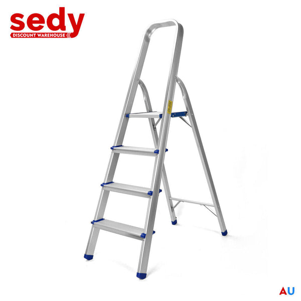 4 Step Ladder Multi Purpose Foldable Folding Aluminium Home Office Shop Does not apply