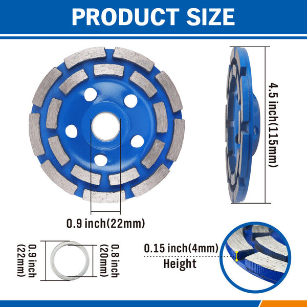 4.5inch Diamond Segment Grinding Concrete Cup Wheel Disc Granite Stone 115mm Does not apply