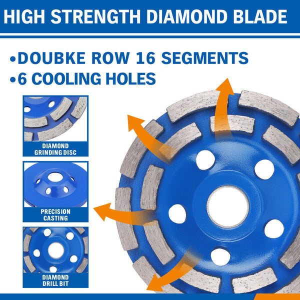 4.5inch Diamond Segment Grinding Concrete Cup Wheel Disc Granite Stone 115mm Does not apply