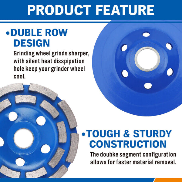 4.5inch Diamond Segment Grinding Concrete Cup Wheel Disc Granite Stone 115mm Does not apply