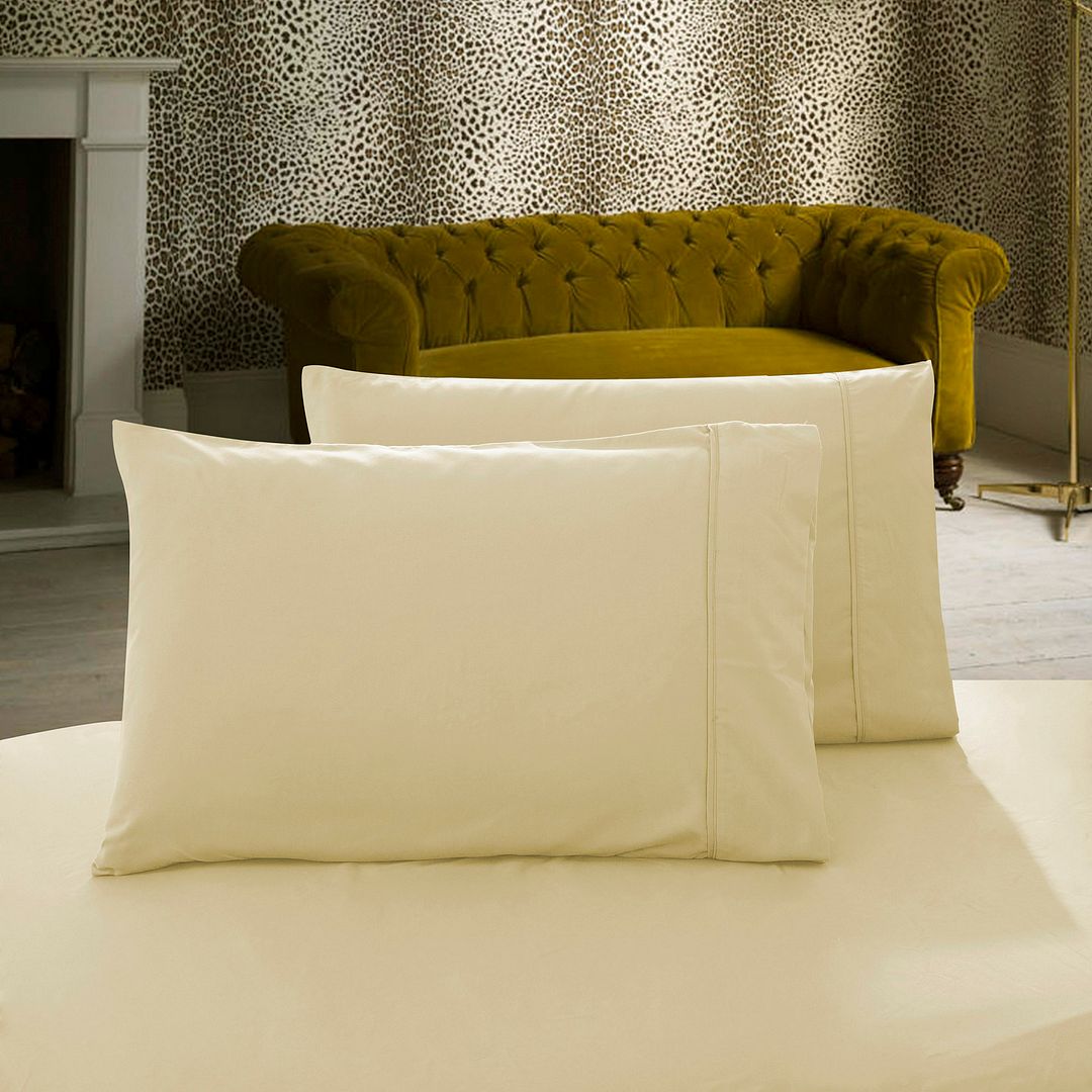 1000TC Premium Ultra Soft Queen size Pillowcases 2-Pack - Yellow Cream Does not apply