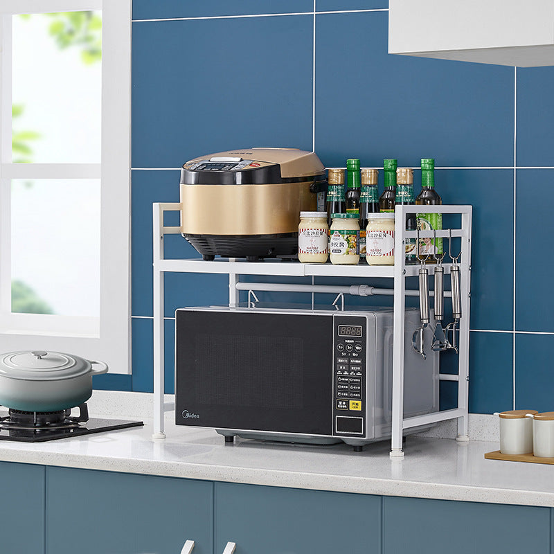 Adjustable Width & Height Microwave Shelf Black Does not apply