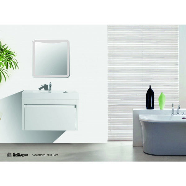 Alexandra wall hung bathroom vanity in Gloss White Does not apply