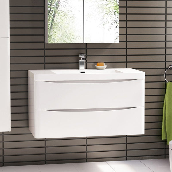 Ancona wall hung bathroom vanity 1200mm Gloss White Does not apply