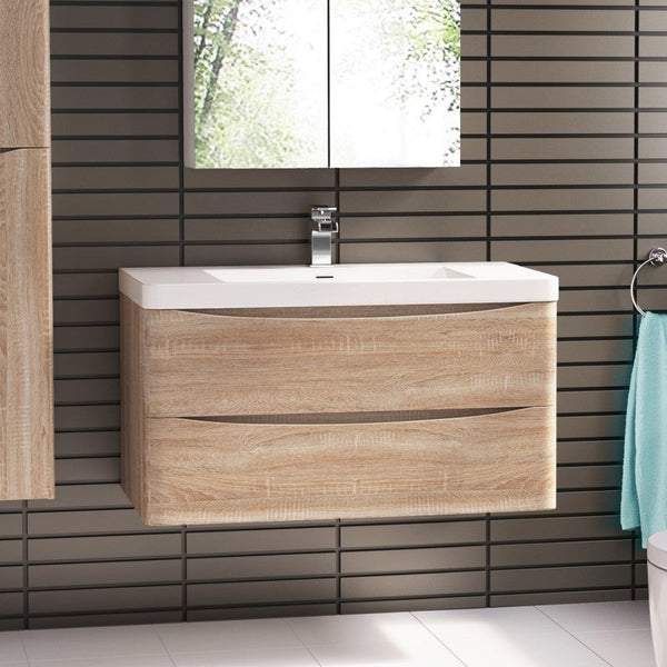 Ancona wall hung bathroom vanity 1200mm White Oak Does not apply