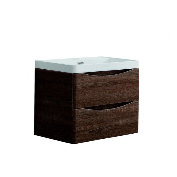 Ancona wall hung bathroom vanity 600mm Rose wood Does not apply