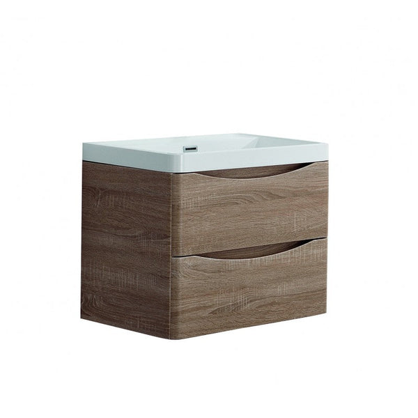 Ancona wall hung bathroom vanity 600mm White Oak Does not apply