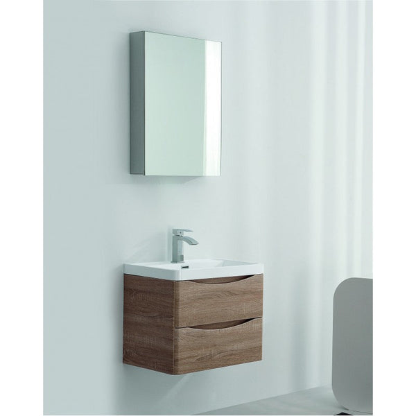 Ancona wall hung bathroom vanity 600mm White Oak Does not apply