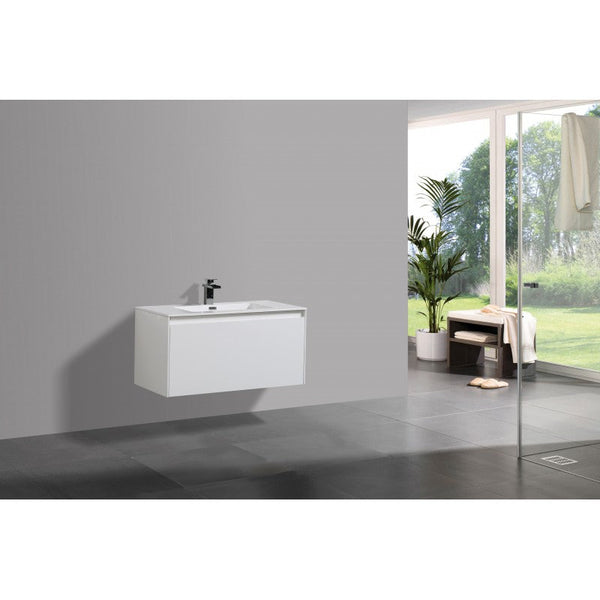 Prado wall hung bathroom vanity 1200mm Gloss White Does not apply