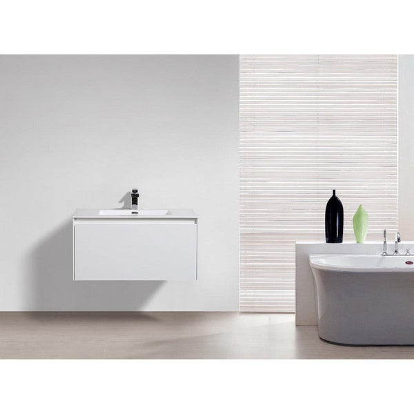 Prado wall hung bathroom vanity 900mm Gloss White Does not apply