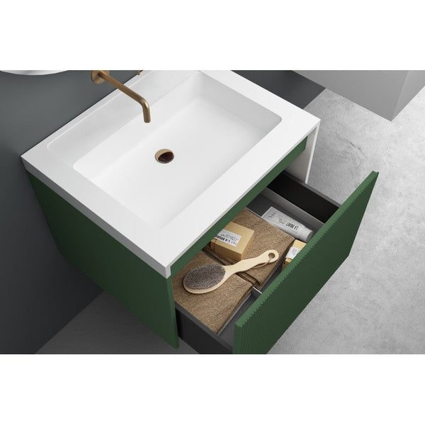 Rimini wall hung bathroom vanity 600mm Rain Forest Does not apply