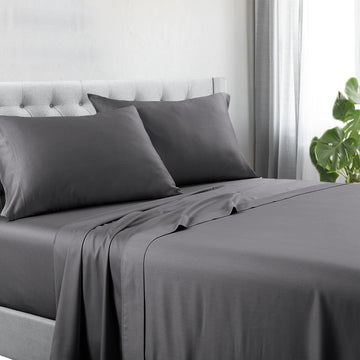 1200tc hotel quality cotton rich sheet set double charcoal Does not apply