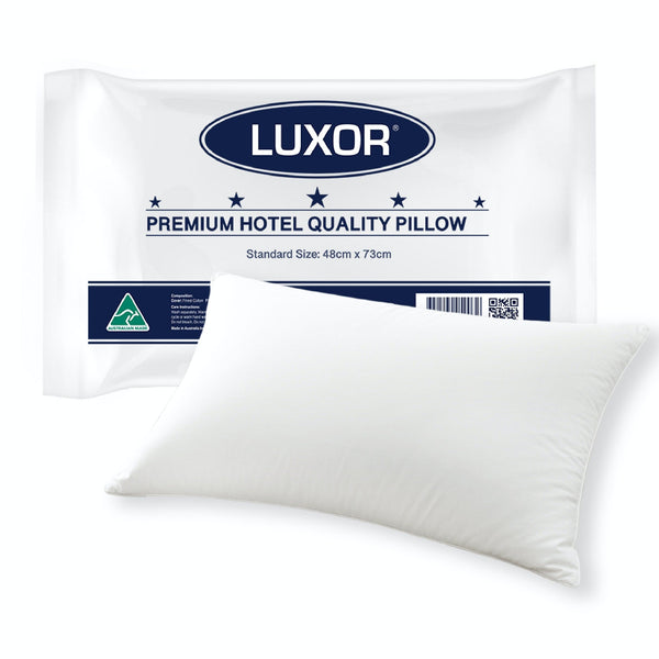Luxor Australian Made Hotel Quality Pillow Standard Size Single Pack Luxor
