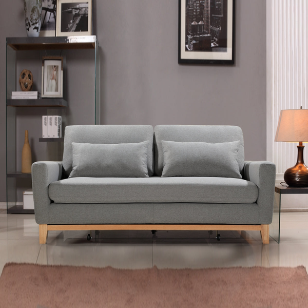SHASA 2 Seater Pull-out Sofa bed Grey celadon Does not apply
