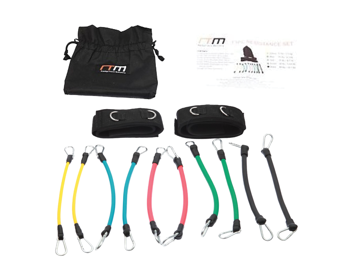13PC Kinetic Fitness Exercise Resistance Leg Bands Tubes Set Does not apply