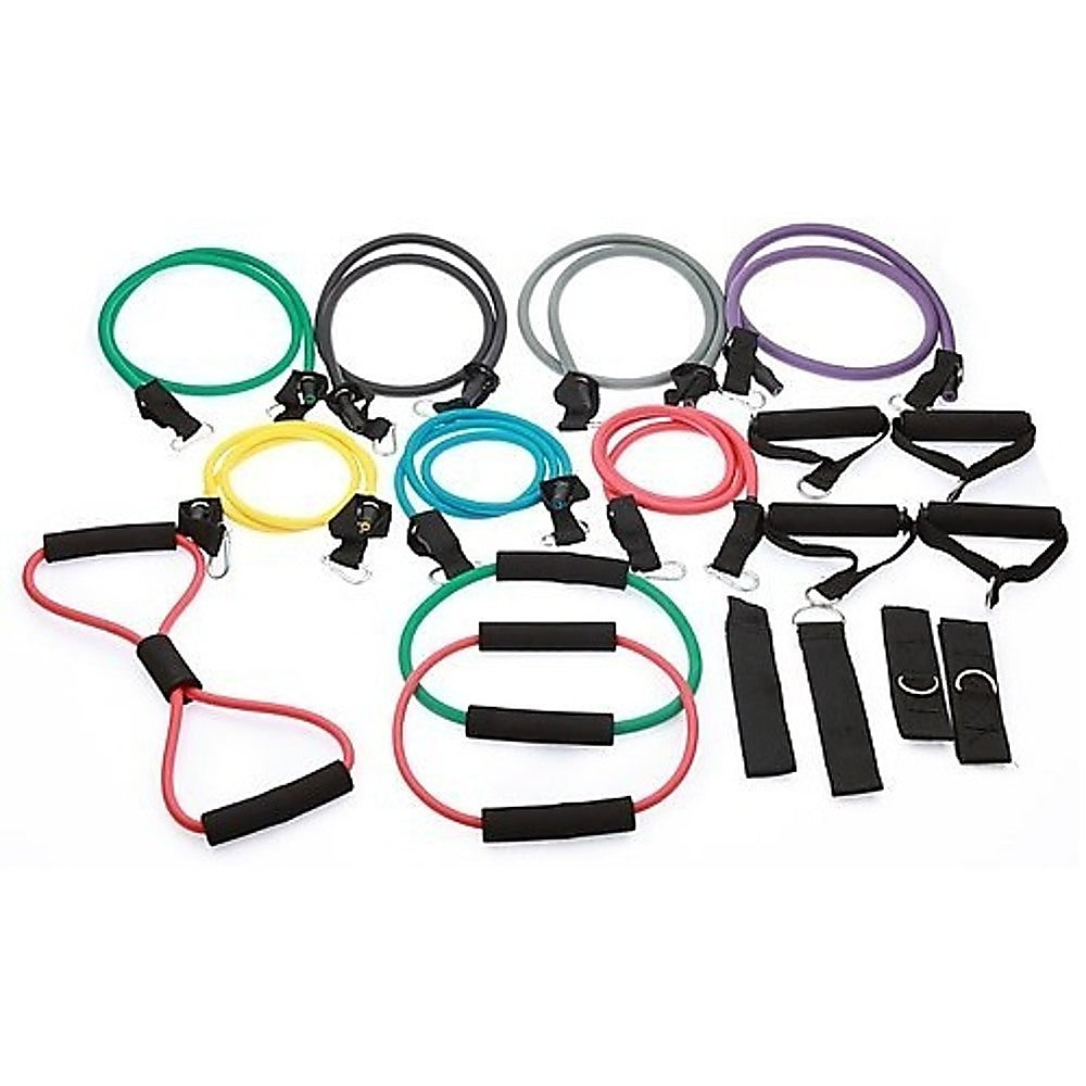 19PC Resistance Exercise Fitness Bands Tubes Kit Yoga Set Does not apply