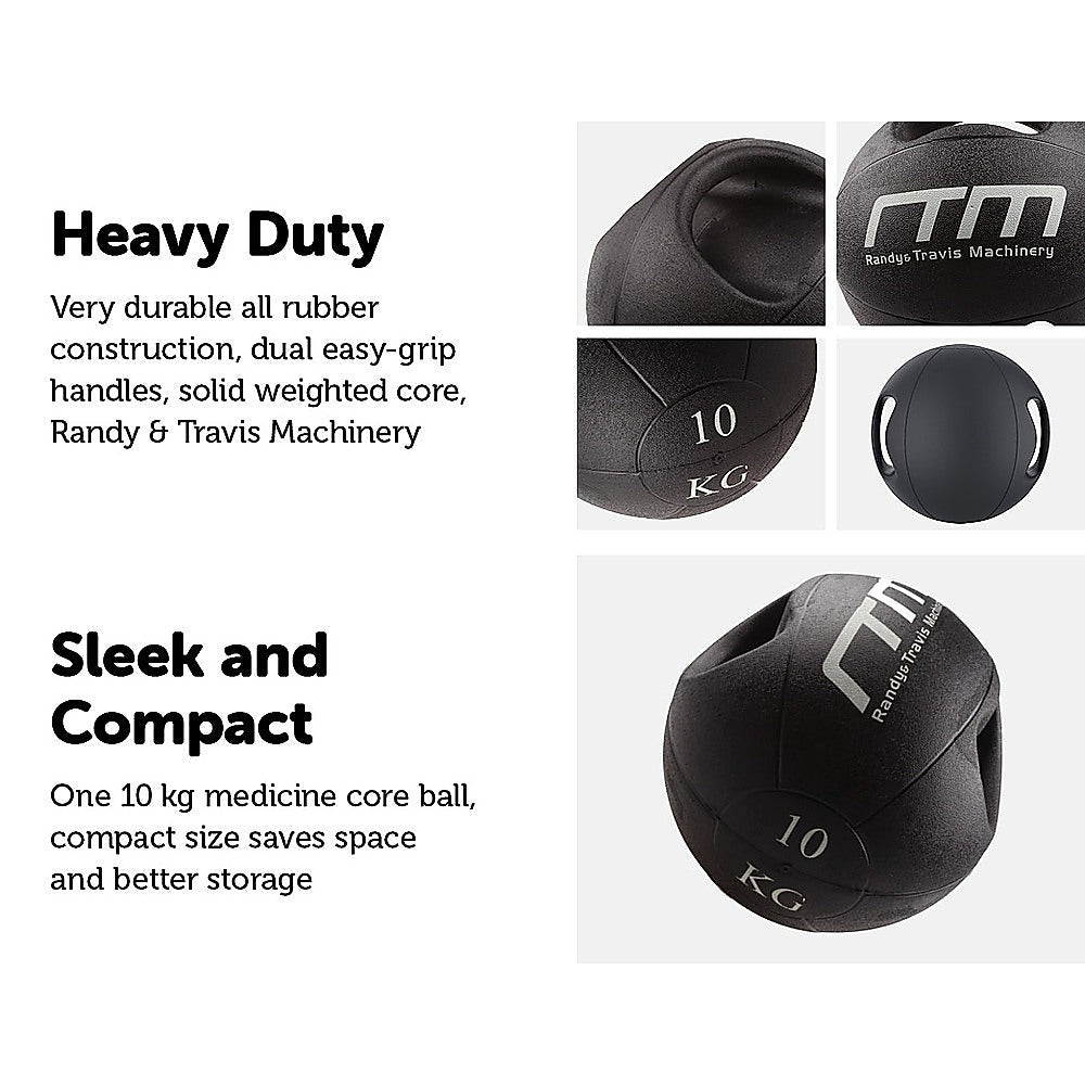 10kg Double-Handled Rubber Medicine Core Ball Does not apply