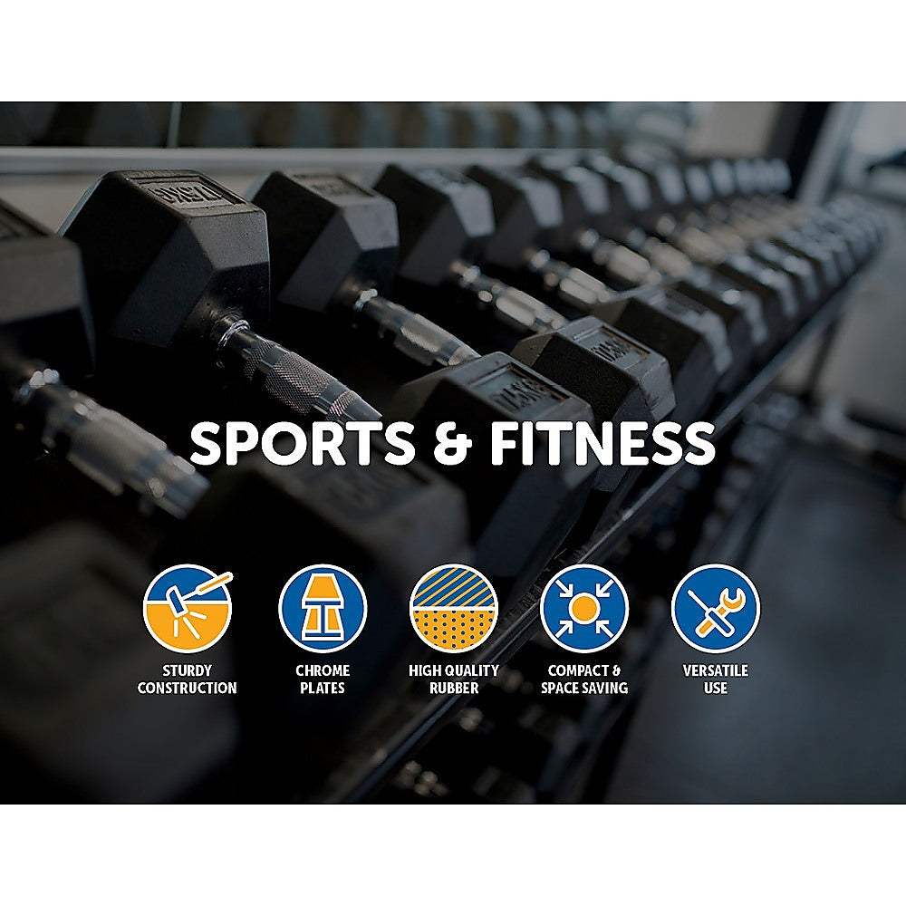 10KG Commercial Rubber Hex Dumbbell Gym Weight Does not apply