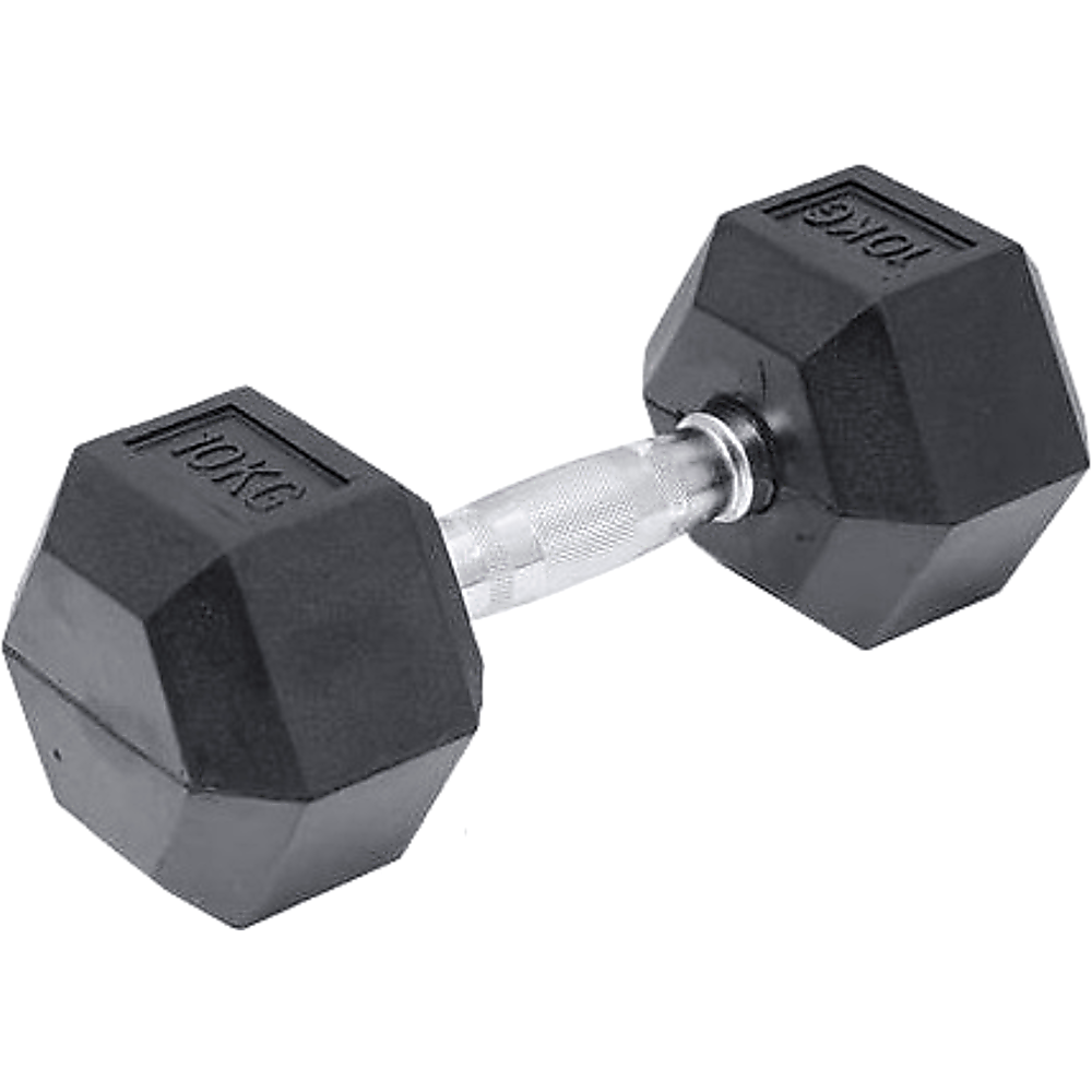 10KG Commercial Rubber Hex Dumbbell Gym Weight Does not apply
